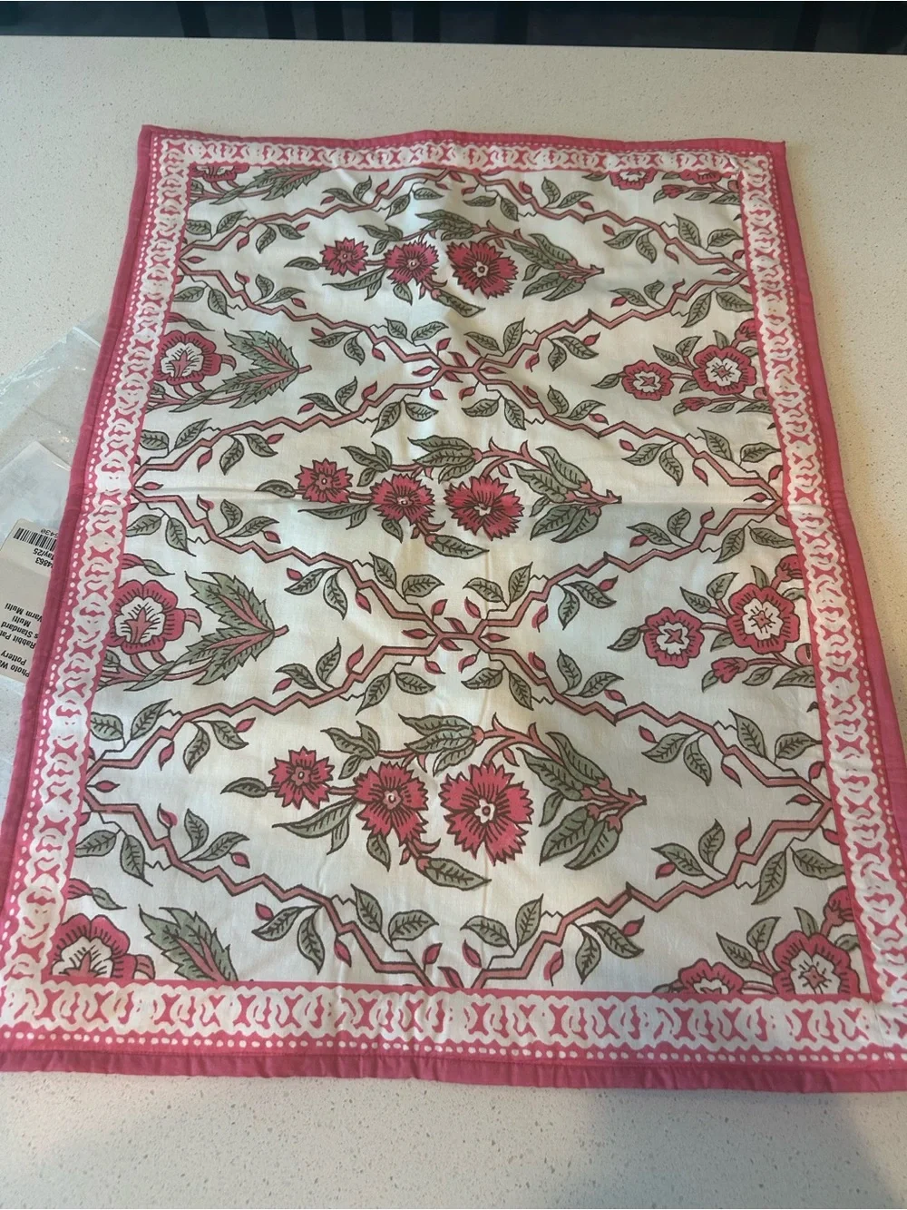Pottery Barn Roller Rabbit Pink Standard Pillow Sham 1 Reversible